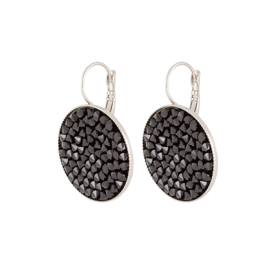 Grace - Sterling silver and clear Swarovski crystal pave earrings
