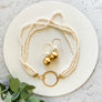 Sarah - Classic pearl and gold necklace & earrings