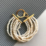 Natalia - Retro multilayer pearls & gold bracelet