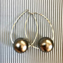 April dark gray ball earrings