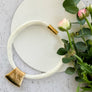 Jessica - White cord & 24K gold pendant necklace