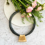 Jessica - Bold grey and black cords with 24K gold pendant necklace