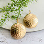 Rose - Elegant olive green, grey and gold necklace with gold hammered earrings