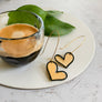 Avery gold & black heart earrings
