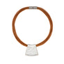 Piper - Trendy ochre & silver necklace and earrings