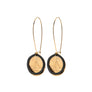 Sonya - Dainty 24K gold & black circle earrings