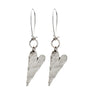 Riley - Delicate heart hammered dangle earrings