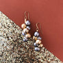 Isabella - Festive gold & silver cluster earrings