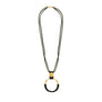 Jennifer - Leather wrapped 24K gold pendant necklace