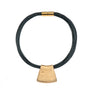 Jessica - Ochre cord & sterling silver pendant necklace