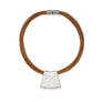 Jessica - White cord & 24K gold pendant necklace