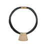 Jessica - Ochre cord & sterling silver pendant necklace