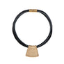 Jessica - Bold grey and black cords with 24K gold pendant necklace