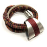 Linda - Burgundy and 925 sterling silver multi-cord collar necklace