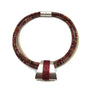 Linda - Burgundy and 925 sterling silver multi-cord collar necklace