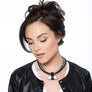 Linda - Burgundy and 925 sterling silver multi-cord collar necklace