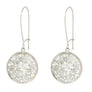 Mia - Sterling silver and clear Swarovski crystal pave disc earrings