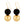 Madison - Matte black & 24K gold double bead earrings