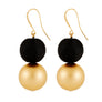 Madison - Black and silver two-tier bead earrings