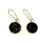 Mia - 24K gold and champagne Swarovski crystal pave disc earrings