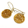 Mia - 24K gold and champagne Swarovski crystal pave disc earrings