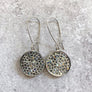 Mia - Sterling silver and clear Swarovski crystal pave disc earrings