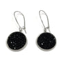 Mia- 24K gold and black Swarovski crystal pave disc earrings