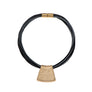 Jessica - Bold grey and black cords with 24K gold pendant necklace