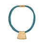 Jessica - Turquoise cord & 24K gold pendant necklace