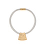 Jessica - White cord & 24K gold pendant necklace