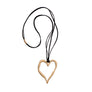 Patricia - Long 24K gold heart statement necklace