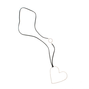 Karen - Open heart sterling silver pendant necklace