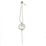 Jane - sterling silver, medium-sized, double circle outline pendant necklace