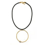 Sally - Dazzling 24K gold, short pendant necklace, with large hoop and Swarovski crystal.