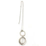 Bonnie sterling silver long geometric pendant necklace with translucent flattened bead