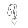Patricia - Long 24K gold heart statement necklace