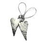 Riley - Delicate heart hammered dangle earrings
