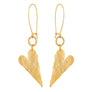 Riley - Delicate heart hammered dangle earrings