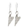 Riley - Delicate 24K gold heart hammered dangle earrings