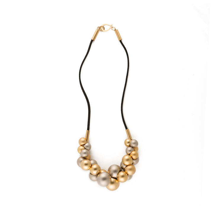 Sophia - Festive gold & silver cluster necklace