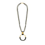Jennifer - Leather wrapped 24K gold pendant necklace
