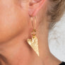 Riley - Delicate heart hammered dangle earrings