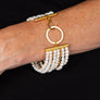 Natalia - Retro multilayer pearls & gold bracelet