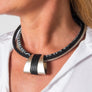Linda - Black & multi-cord collar necklace
