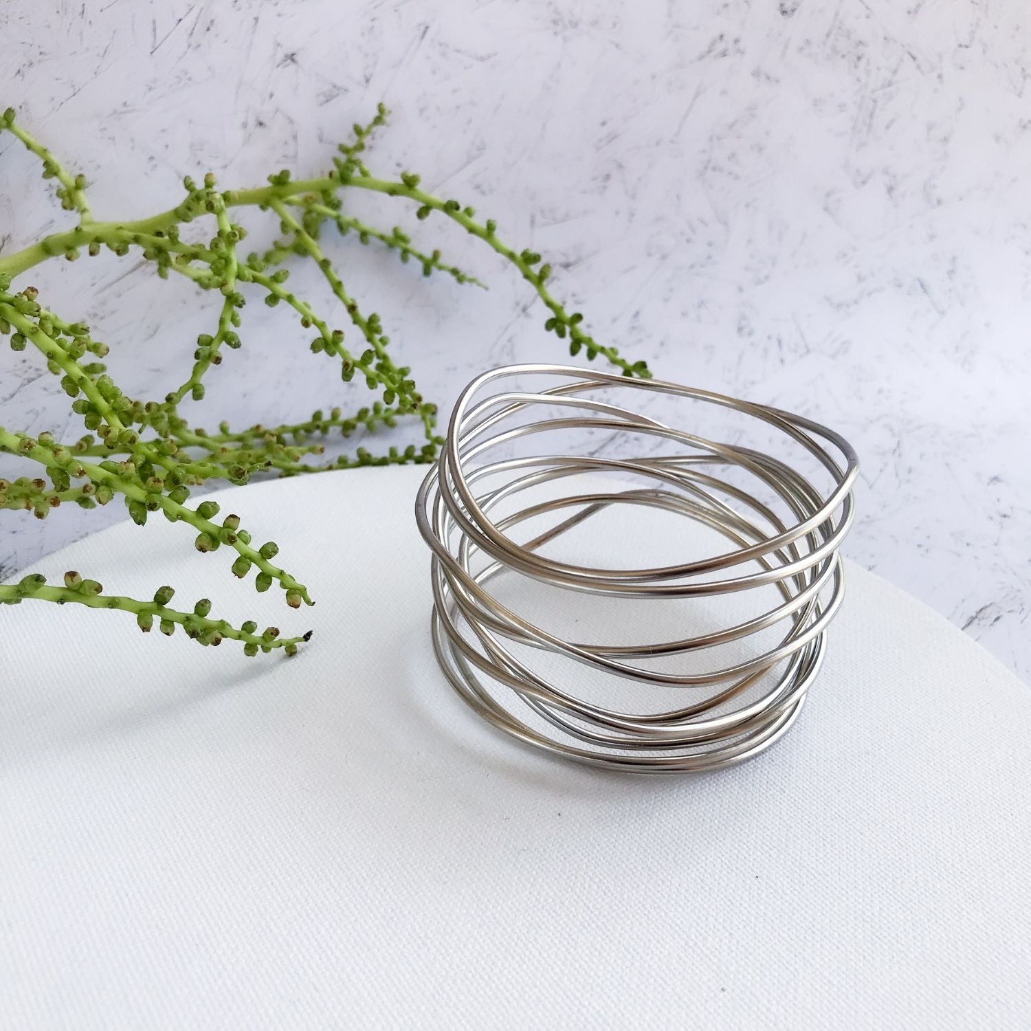 Sterling silver ring with silver wire wrap — Claire's Online Boutique