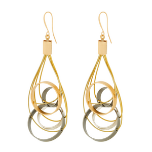 Hailey - Geometric gold & silver earrings