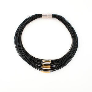 Barbara Black cords collar necklace