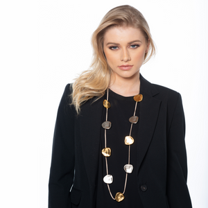 Sharon - Long gold & silver elements necklace