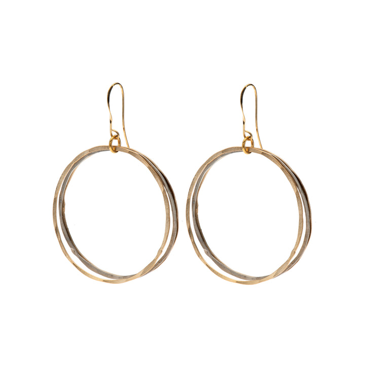 Lillian - Gold & silver double hoop earrings