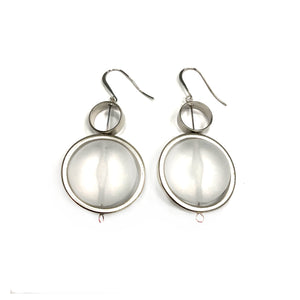 Serena - Stunning 24K gold and clear large circular dangle earrings